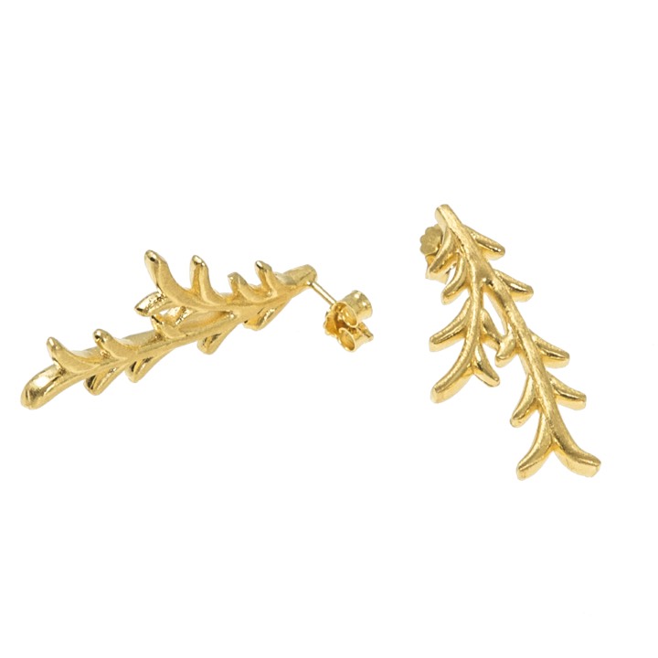 Tree twig Oorbel goud in de groep Oorbellen / Gouden oorbellen bij SCANDINAVIAN JEWELRY DESIGN (1521421002)