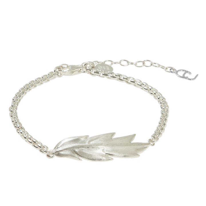 Feather/Leaf chain brace Armbanden Zilver in de groep Armbanden / Zilveren armbanden bij SCANDINAVIAN JEWELRY DESIGN (1524311001)