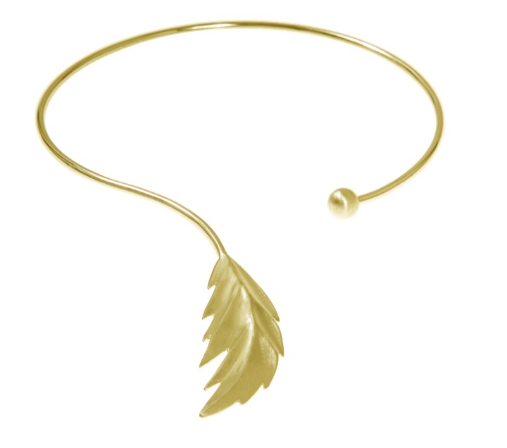 Feather bangle Armbanden flex goud M/L in de groep Armbanden bij SCANDINAVIAN JEWELRY DESIGN (1526121014)