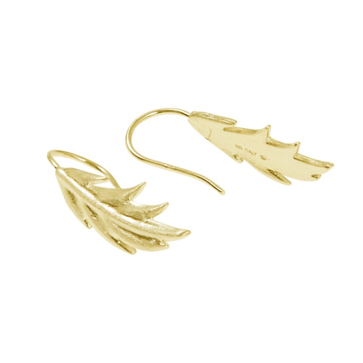 Feather/Leaf short Oorbel goud in de groep Oorbellen / Gouden oorbellen bij SCANDINAVIAN JEWELRY DESIGN (1526421001)