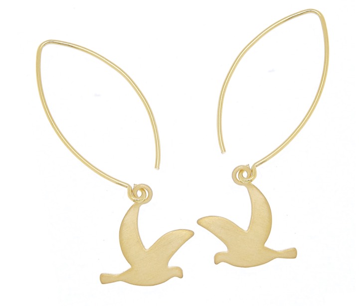 Peace long Oorbel goud in de groep Oorbellen / Gouden oorbellen bij SCANDINAVIAN JEWELRY DESIGN (1715420007)
