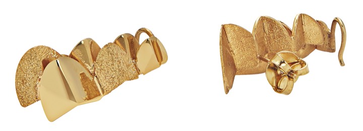 Roof double Oorbel goud in de groep Oorbellen / Gouden oorbellen bij SCANDINAVIAN JEWELRY DESIGN (1723420001)