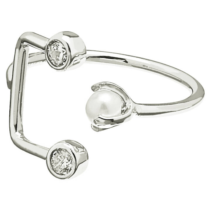 Pearl/Brilliant double ring Zilver in de groep Ringen bij SCANDINAVIAN JEWELRY DESIGN (1815521002V)