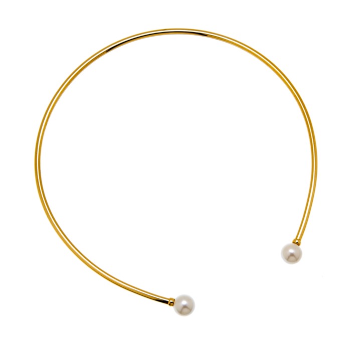 Pearl bangle Kettingen flex goud in de groep Kettingen / Gouden kettingen bij SCANDINAVIAN JEWELRY DESIGN (1818222001)