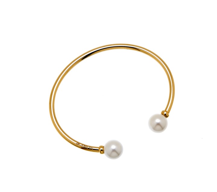 Pearl bangle flex braclet goud in de groep Armbanden / Bangles bij SCANDINAVIAN JEWELRY DESIGN (1818322001)