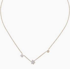 Two Stone Necklace Gold in de groep Kettingen / Gouden kettingen bij SCANDINAVIAN JEWELRY DESIGN (1828170001-G)