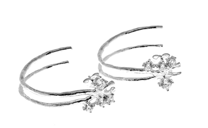Product Image for CU JEWELLERY Two kluster hoop Oorbel - Zilver
