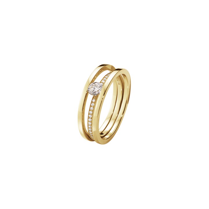 HALO SOLITAIRE Ring SINGLE PAVE 0.36 ct goud in de groep Ringen / Verlovings- & trouwringen bij SCANDINAVIAN JEWELRY DESIGN (20000117)