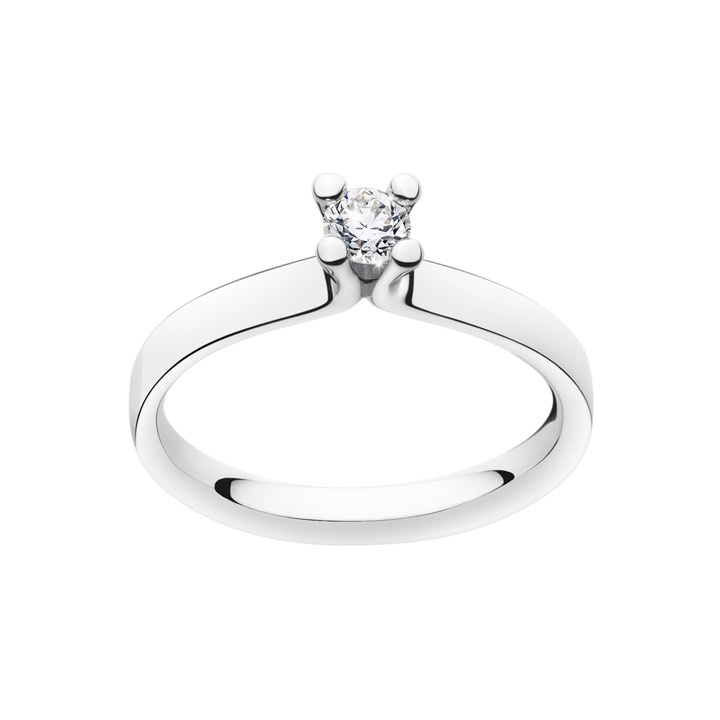 MAGIC SOLITAIRE Ring Diamant 0.20 ct Witgoud in de groep Ringen / Witgouden ringen bij SCANDINAVIAN JEWELRY DESIGN (20000457)