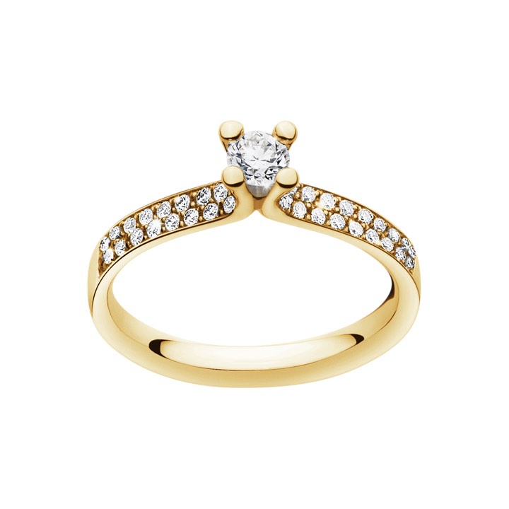 MAGIC SOLITAIRE Ring Diamant PAVÉ 0.33 ct goud in de groep Ringen / Verlovings- & trouwringen bij SCANDINAVIAN JEWELRY DESIGN (20000459)