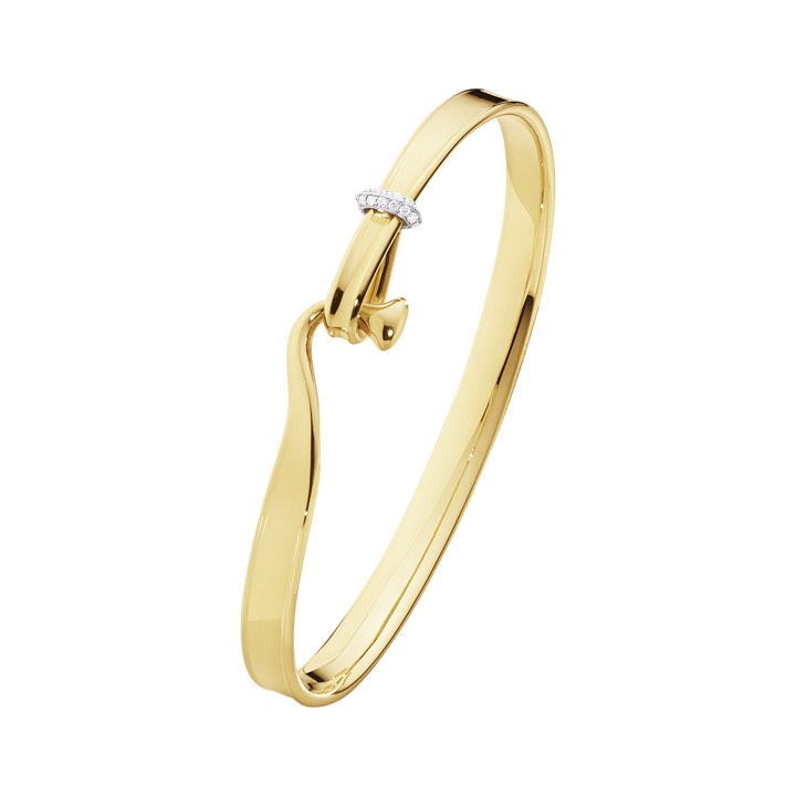 TORUN BANGLE Armbanden goud Diamant 0.08 ct Witgoud in de groep Armbanden / Bangles bij SCANDINAVIAN JEWELRY DESIGN (20000476)
