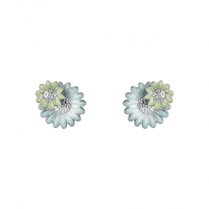 Product Image for Georg Jensen DAISY LAYERED Oorbel (Zilver) BLUE GREEN ENAMEL
