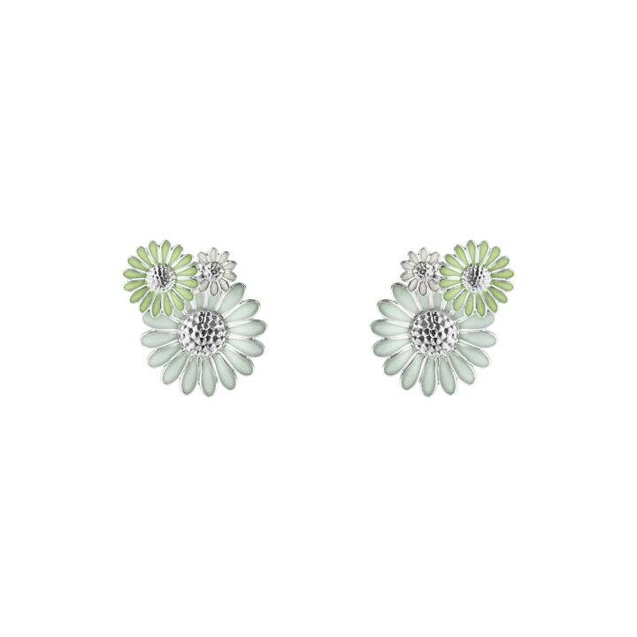 DAISY LARGE Studs/Oorbel Zilver GREEN ENAMEL in de groep Oorbellen bij SCANDINAVIAN JEWELRY DESIGN (20001311)