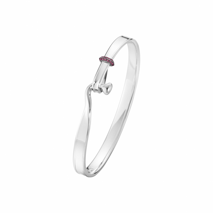 TORUN BANGLE Pink Sapphire Silver in de groep Armbanden / Bangles bij SCANDINAVIAN JEWELRY DESIGN (20001334)