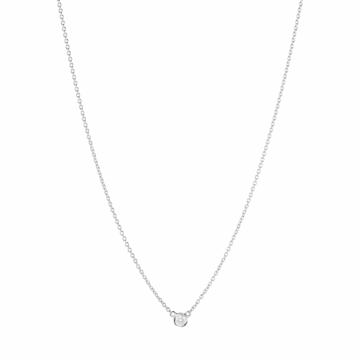 GJ SIGNATURE SOLITAIRE PENDANT White Gold DIAMOND 0.05 CT in de groep Kettingen / Diamanten kettingen bij SCANDINAVIAN JEWELRY DESIGN (20001343)