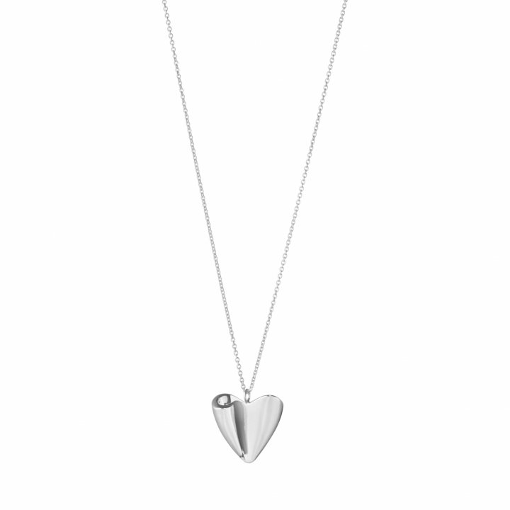 FOLDED HEART PENDANT Zilver in de groep Oorbellen / Zilveren oorbellen bij SCANDINAVIAN JEWELRY DESIGN (20001526)