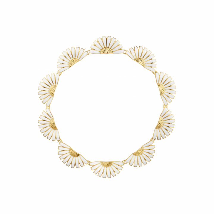 DAISY HLF NECK Silver/Gold WHI ML in de groep Kettingen / Gouden kettingen bij SCANDINAVIAN JEWELRY DESIGN (2000155400ML)