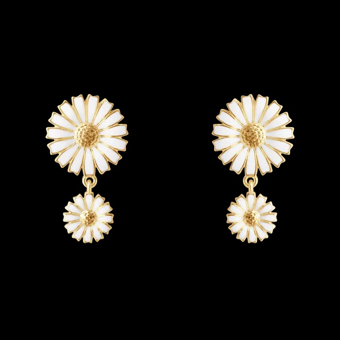 DAISY Double Earrings Gold in de groep Oorbellen / Gouden oorbellen bij SCANDINAVIAN JEWELRY DESIGN (20001670)