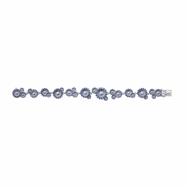 DAISY LAYERED ROW BRACELET SILVER BLUE  in de groep Armbanden / Zilveren armbanden bij SCANDINAVIAN JEWELRY DESIGN (2000177100)