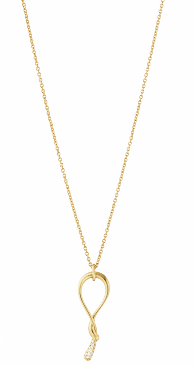 MERCY Swirl Pendant Gold 0,04ct in de groep Kettingen / Diamanten kettingen bij SCANDINAVIAN JEWELRY DESIGN (20001831)