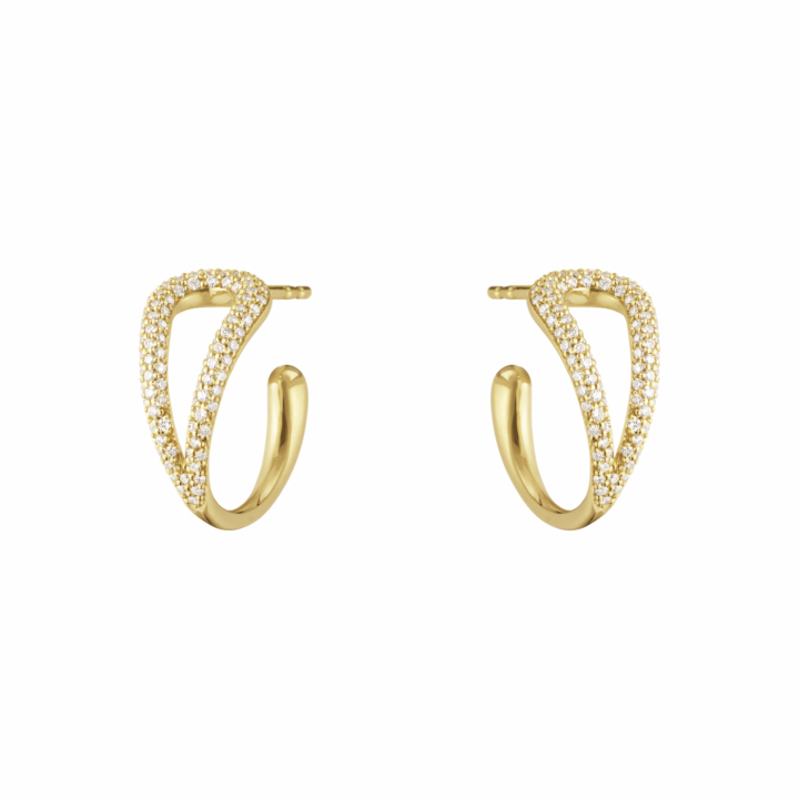 MERCY SWIRL EARHOOP YG DIAMOND PAVÉ 0.41 CT in de groep Oorbellen / Diamanten oorbellen bij SCANDINAVIAN JEWELRY DESIGN (20001835)
