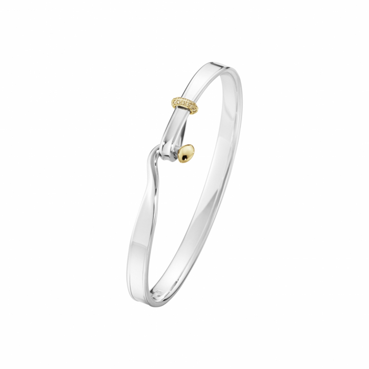 TORUN BANGLE Champagne Diamond 0.08 CT Gold/Silver in de groep Armbanden / Bangles bij SCANDINAVIAN JEWELRY DESIGN (20001908)