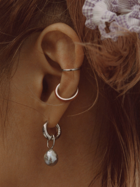 Twin Mini Ear Cuff Silver in de groep Oorbellen / Zilveren oorbellen bij SCANDINAVIAN JEWELRY DESIGN (200113)