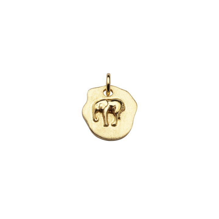 Letters elephant pendant goud in de groep Kettingen / Gouden kettingen bij SCANDINAVIAN JEWELRY DESIGN (2112620001)