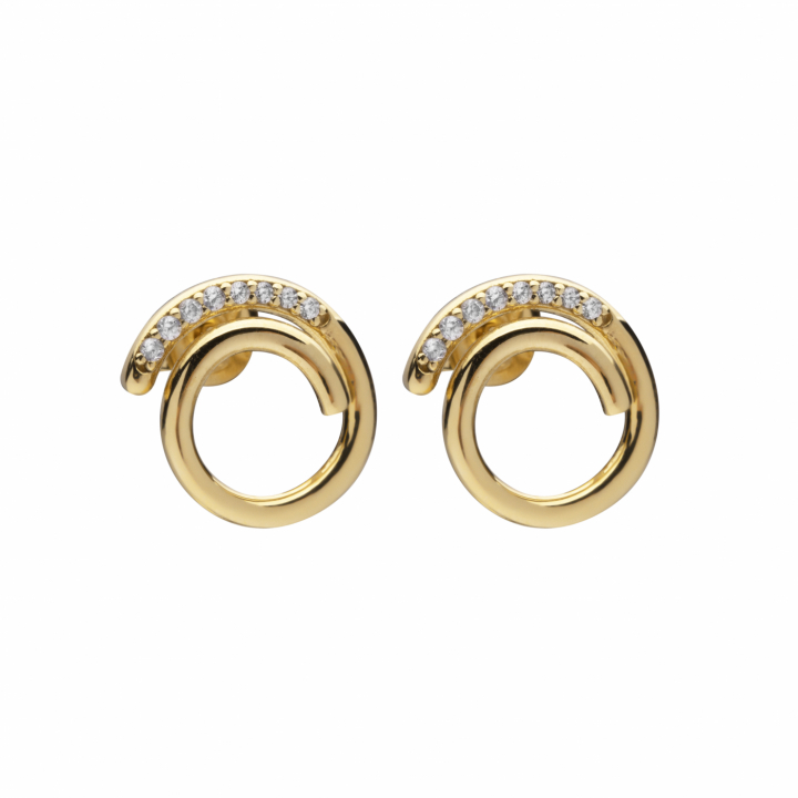 Loop stone Earring (Goud) in de groep Oorbellen / Gouden oorbellen bij SCANDINAVIAN JEWELRY DESIGN (2127420003)