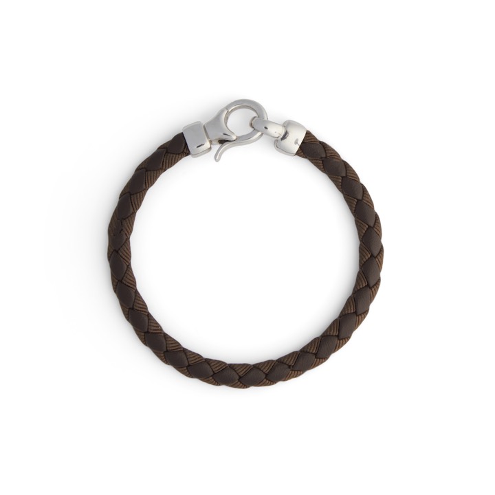 Bear braided brace brown in de groep Armbanden / Zilveren armbanden bij SCANDINAVIAN JEWELRY DESIGN (2229378R)