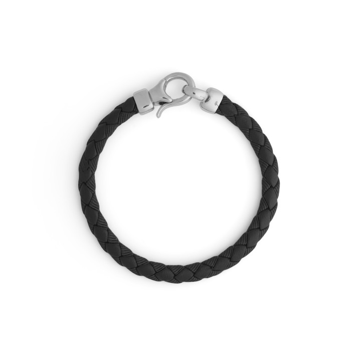 Bear braided brace black in de groep Armbanden / Zilveren armbanden bij SCANDINAVIAN JEWELRY DESIGN (2229379R)