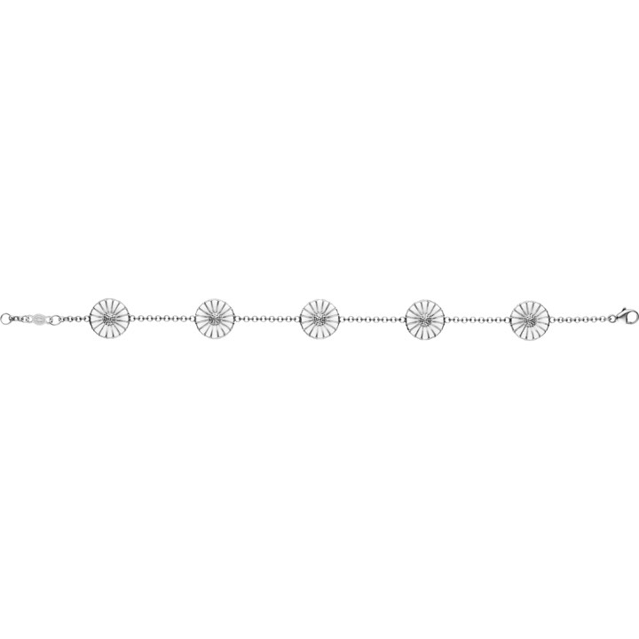 DAISY Armbanden Zilver RH WHITE ENAMEL 5X11 MM DAISY 18.5 cm in de groep Armbanden / Zilveren armbanden bij SCANDINAVIAN JEWELRY DESIGN (3530911)