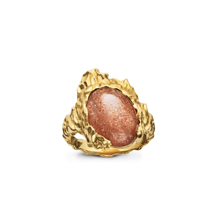 Goddess ring Sunstone (goud) in de groep Ringen bij SCANDINAVIAN JEWELRY DESIGN (35352a)