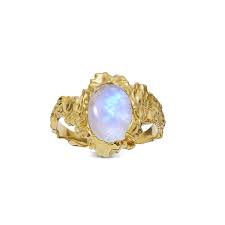 Goddess ring Moonstone klein (goud) in de groep Ringen bij SCANDINAVIAN JEWELRY DESIGN (35357a)