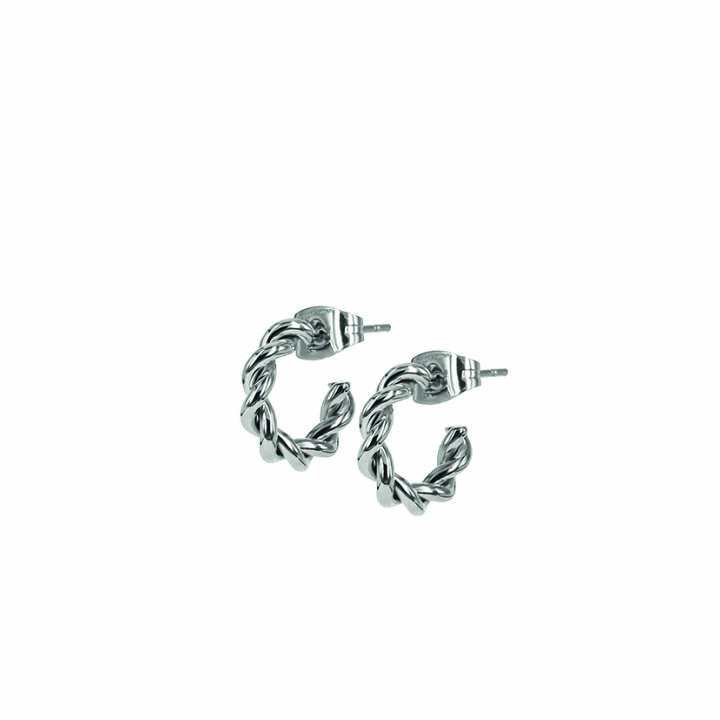TWIST Mini Oorbellen Staal in de groep Oorbellen / Zilveren oorbellen bij SCANDINAVIAN JEWELRY DESIGN (359105)