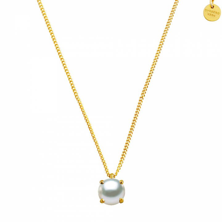 MANNY Goud WHITE PEARL Kettingen in de groep Kettingen / Gouden kettingen bij SCANDINAVIAN JEWELRY DESIGN (360010)