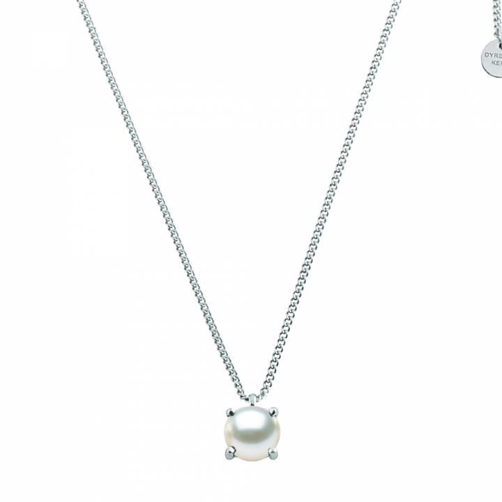 MANNY Zilver WHITE PEARL Kettingen in de groep Kettingen / Zilveren kettingen bij SCANDINAVIAN JEWELRY DESIGN (360027)