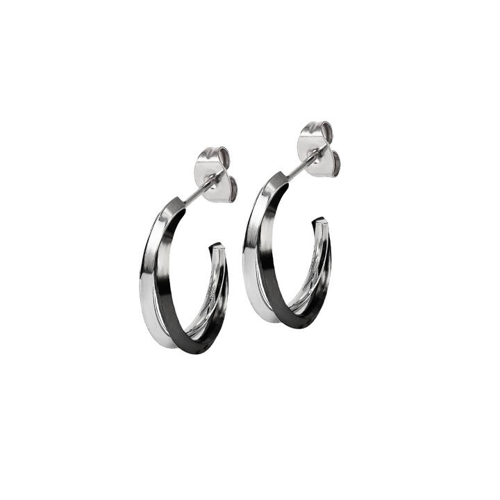 Product Image for astrid&agnes CHELSEA Small Oorbellen Staal/zwart