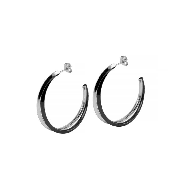 Product Image for astrid&agnes CHELSEA Big Oorbellen Staal/zwart