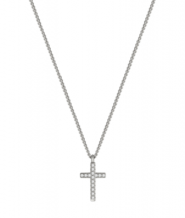 CROSS Crystal Necklace Steel in de groep Kettingen / Zilveren kettingen bij SCANDINAVIAN JEWELRY DESIGN (373910)