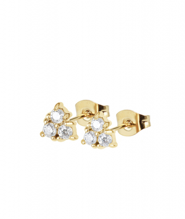 MAYA Crystal Earrings Gold in de groep Oorbellen / Gouden oorbellen bij SCANDINAVIAN JEWELRY DESIGN (375129)