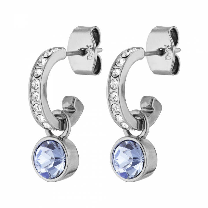 DESSA Zilver LIGHT BLUE Oorbel in de groep Oorbellen / Zilveren oorbellen bij SCANDINAVIAN JEWELRY DESIGN (380065)