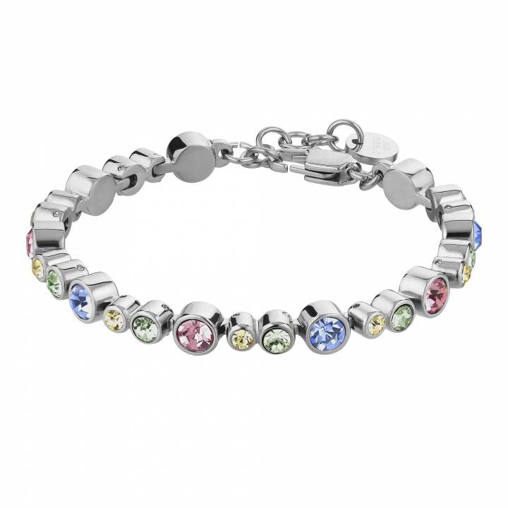 TERESIA Silver MULTI PASTEL Bracelet in de groep Armbanden / Zilveren armbanden bij SCANDINAVIAN JEWELRY DESIGN (380098)