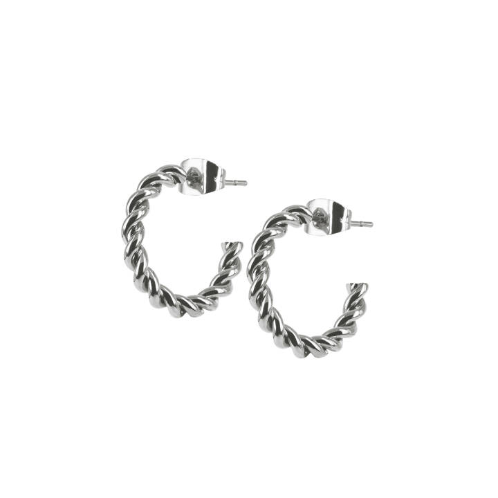 TWIST Medium Oorbellen Staal in de groep Oorbellen / Zilveren oorbellen bij SCANDINAVIAN JEWELRY DESIGN (400166)
