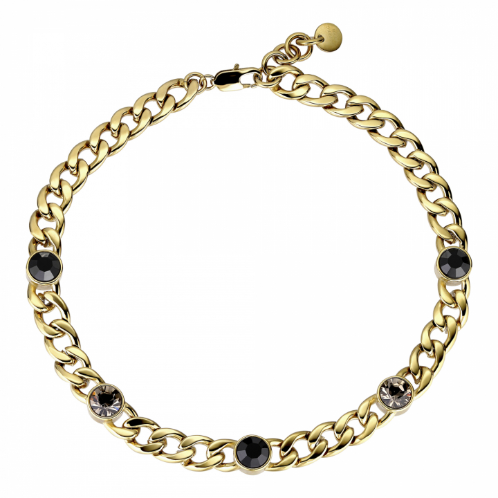 ANGELINA Goud BLACK Kettingen in de groep Kettingen / Gouden kettingen bij SCANDINAVIAN JEWELRY DESIGN (430145)