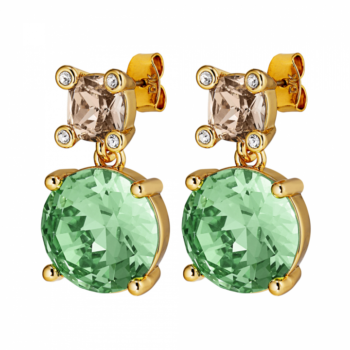NICOLA Goud LIGHT GREEN/GOLDEN in de groep Oorbellen / Gouden oorbellen bij SCANDINAVIAN JEWELRY DESIGN (440012)