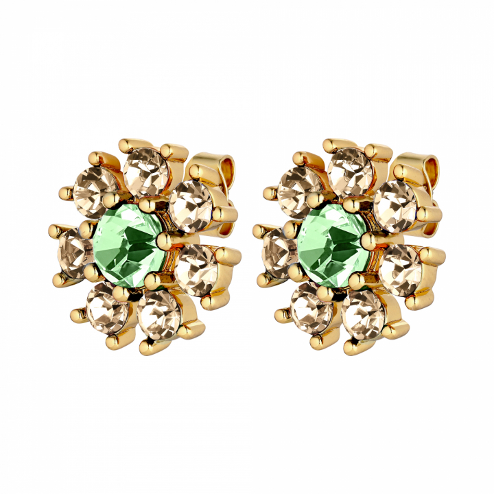 AUDE Goud L.GREEN/GOLDEN in de groep Oorbellen / Gouden oorbellen bij SCANDINAVIAN JEWELRY DESIGN (440041)
