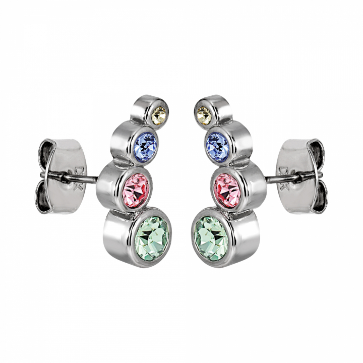 AGNES Zilver PASTEL MULTI in de groep Oorbellen / Zilveren oorbellen bij SCANDINAVIAN JEWELRY DESIGN (440045)