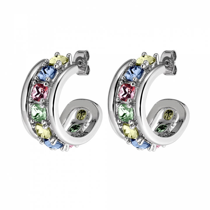 HELEN Zilver PASTEL MULTI in de groep Oorbellen / Zilveren oorbellen bij SCANDINAVIAN JEWELRY DESIGN (440051)