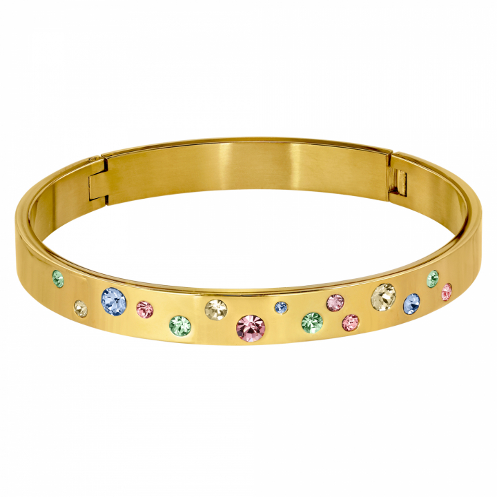 CLARE 2 Goud PASTEL MULTI in de groep Armbanden / Gouden armbanden bij SCANDINAVIAN JEWELRY DESIGN (440142)